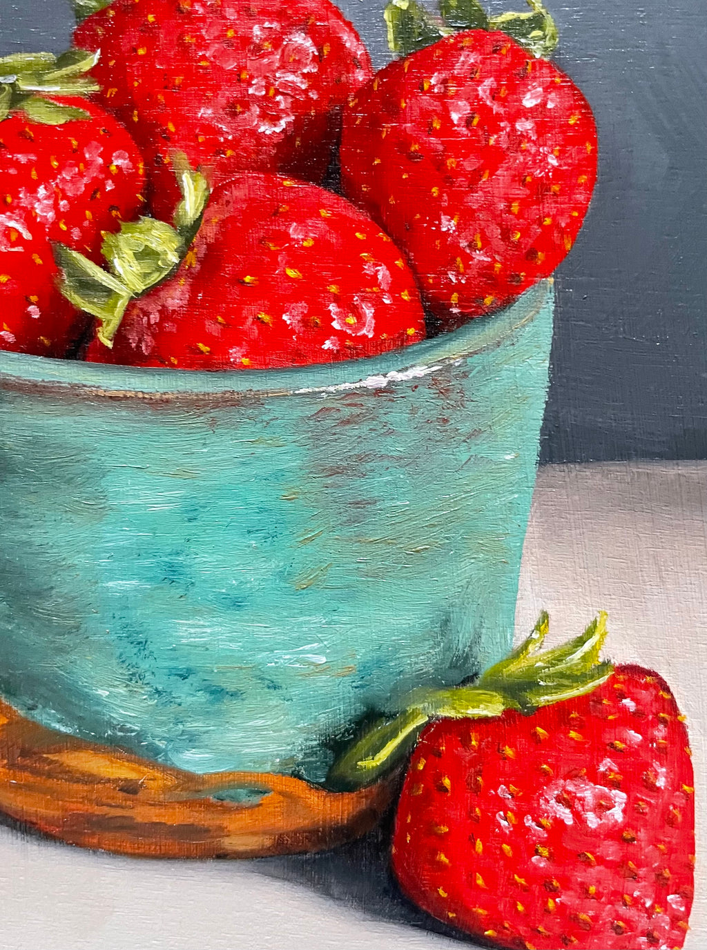 Strawberries in Ceramic Bowl