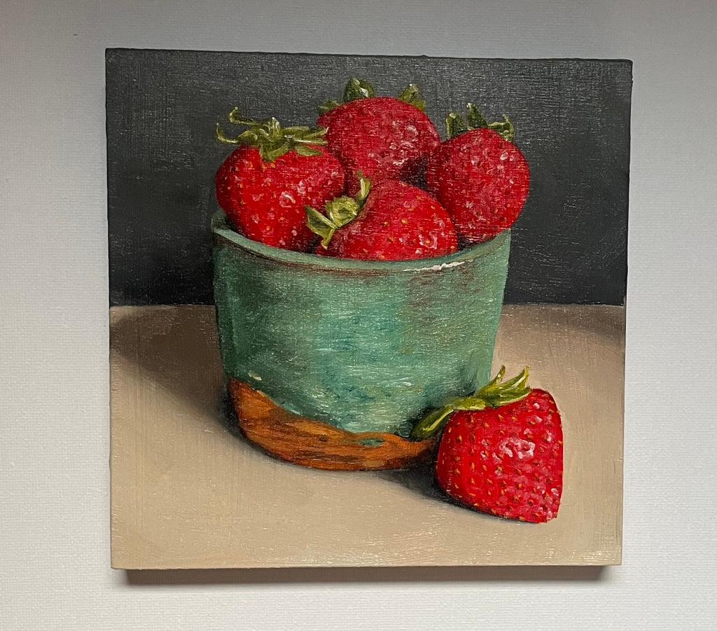 Strawberries in Ceramic Bowl
