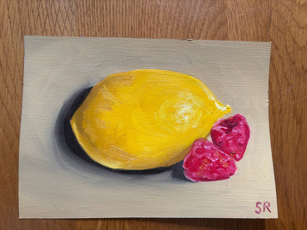 Lemon and Raspberries in 30 Strokes