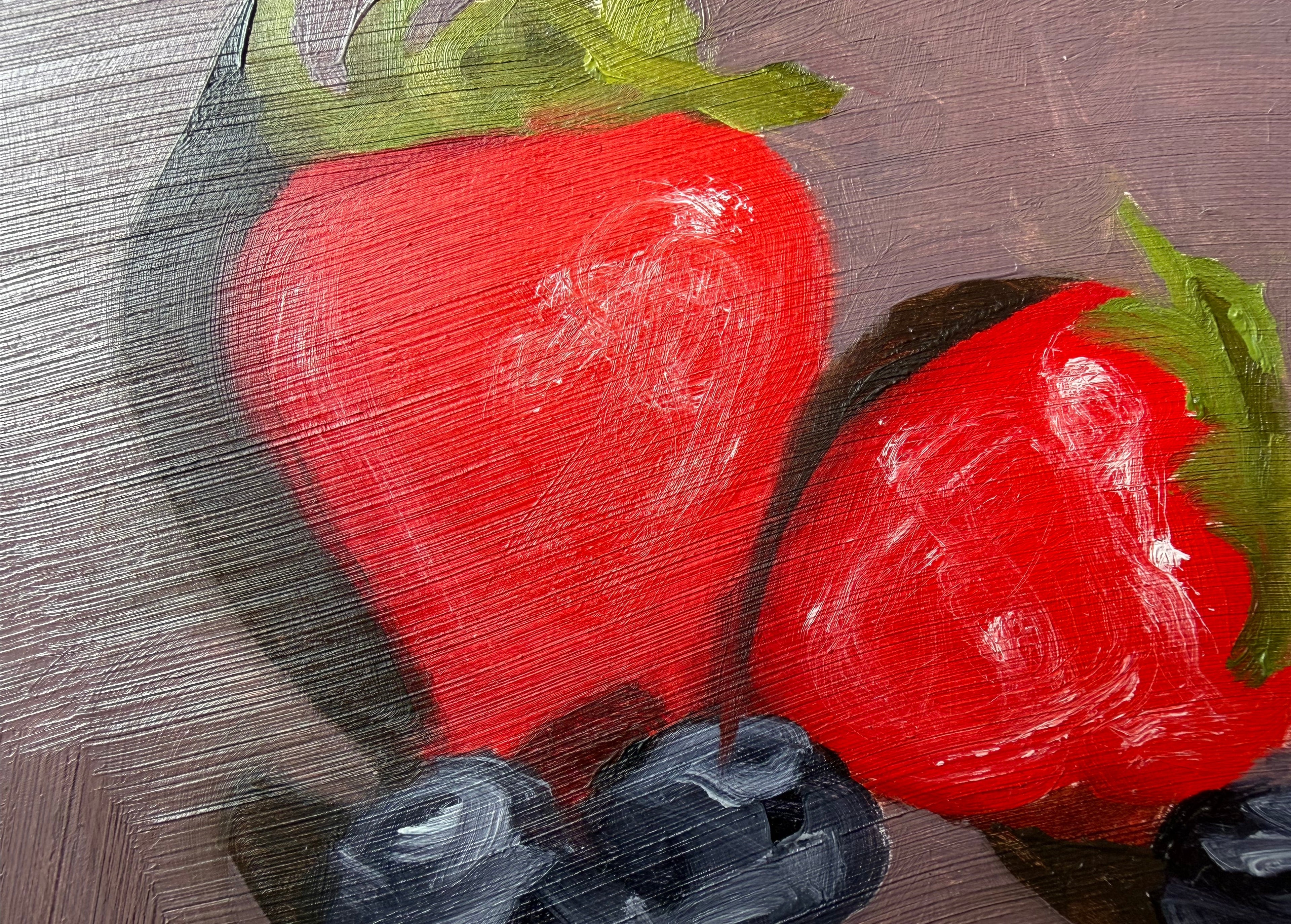 Strawberries and Blueberries in 30 Strokes