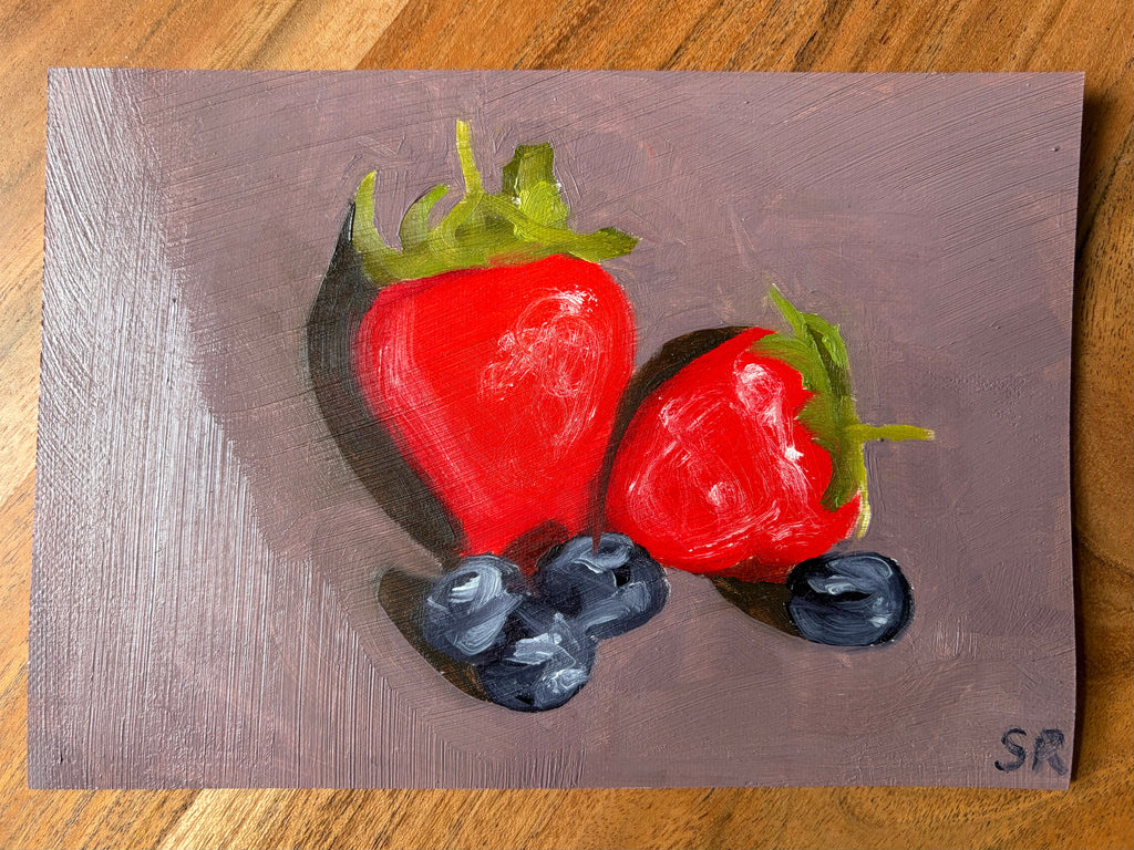 Strawberries and Blueberries in 30 Strokes